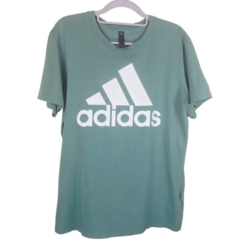 Adidas Green Large Adidas Logo Athletic Casual Women's T-Shirt L